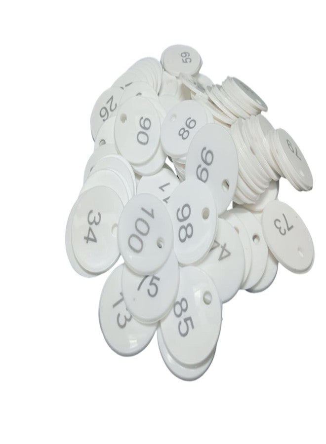 MOREL Embossed White Plastic Round Shape Token Coins 1 to 100 with Hole USE for Shop, Board Games, Stores, House, School.| - Image 2
